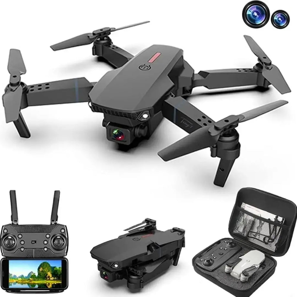 Devshubh E88 Drone with 1080P HD Camera – One Key Take Off/Land, Altitude Hold, 1 Battery