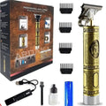 Buddha Style Rechargeable Hair Trimmer for Men & Women – Professional Zero-Gap T-Blade Clipper with 4 Guide Combs
