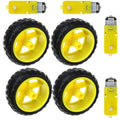 Plastic DC gear motor Dual Shaft BO Motor with Wheel [Pack of 4] for Kids Toy Motor Control Electronic Hobby Kit