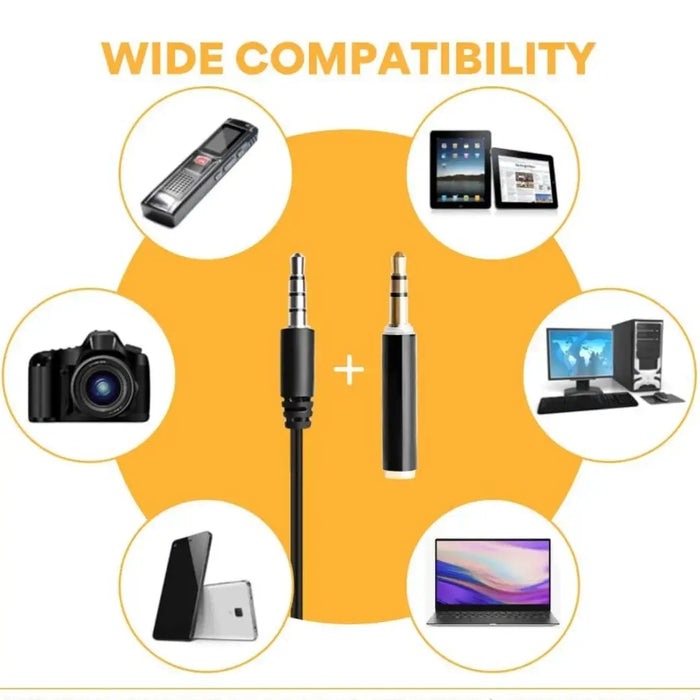 400 Lavalier Clip-On Microphone | 3.5mm Aux Omnidirectional Mic for Smartphone, Laptop, PS4, DSLR & Podcast