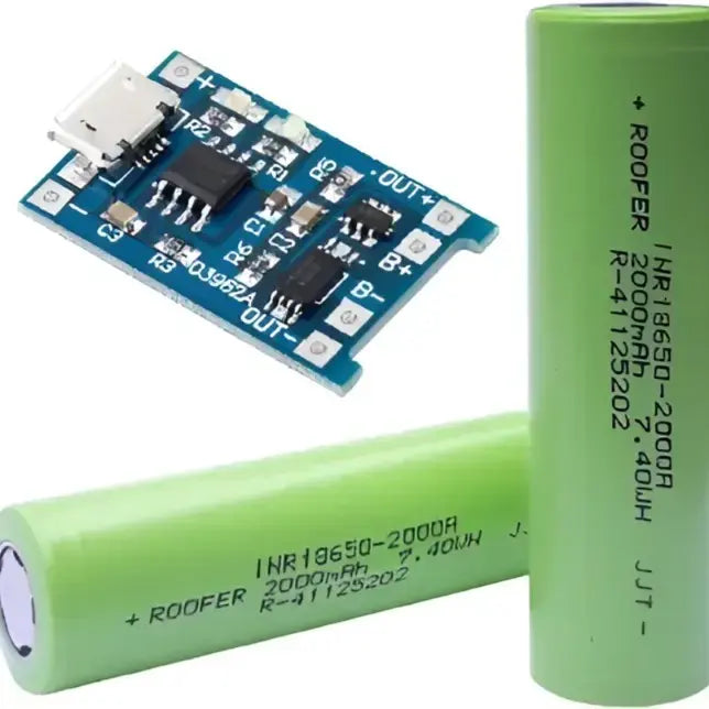 3.7 v 2000 mAh Lithium Ion Rechargeable battery with charging module (with protection)