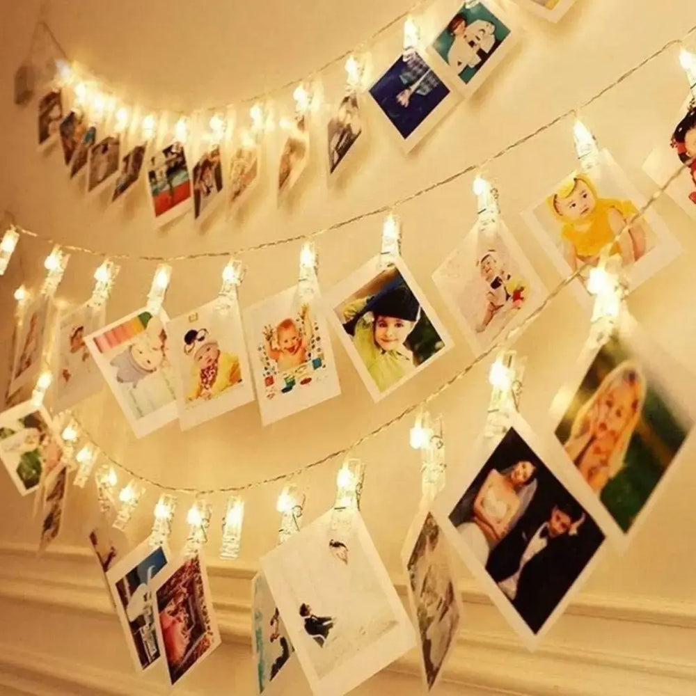 Hanging Photo Clip String Light | 12 Ft | Warm Golden LED | Easy to Use | Home & Party Decoration