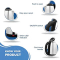 2 Liter Travel Kettle for Water Boiler Stainless Steel Hot Water Kettle Electric
