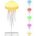 Voice Control Jellyfish Lamp with Dancing Tentacles – RGB Gradient Bedside Night Light, Rechargeable Aquarium Decor