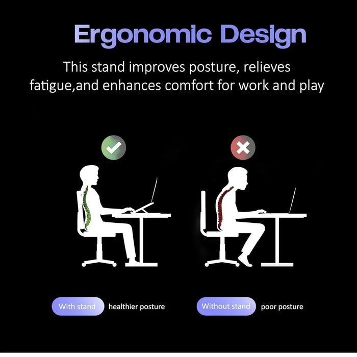 Portable Laptop Stand with Adjustable Height, Foldable Design & Overheating Protection