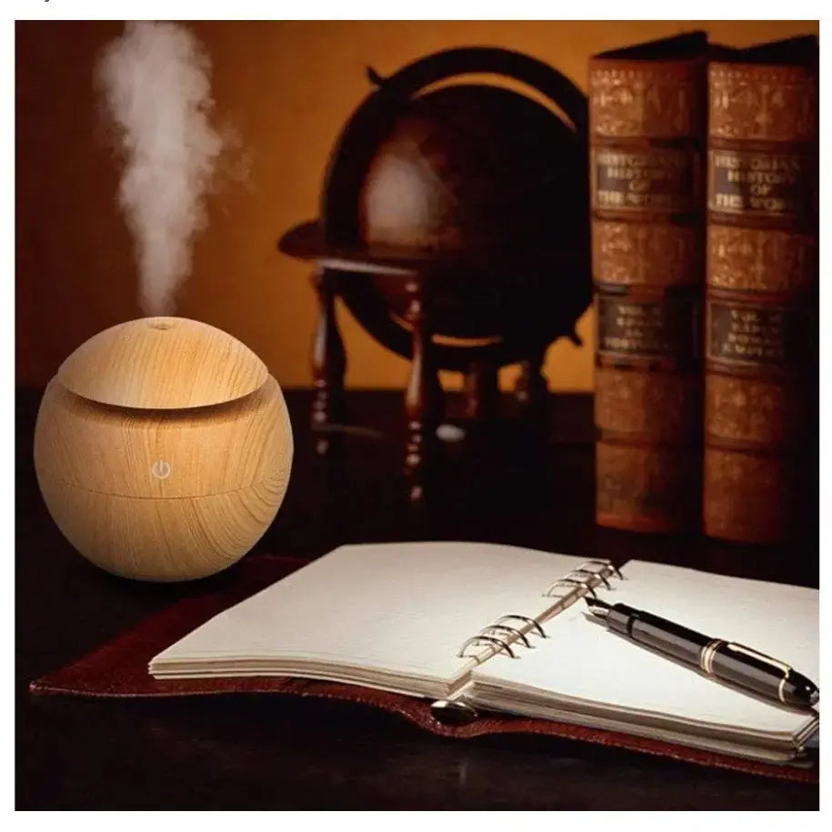 Wood Grain Mini Portable Humidifier USB Aromatherapy Diffuser