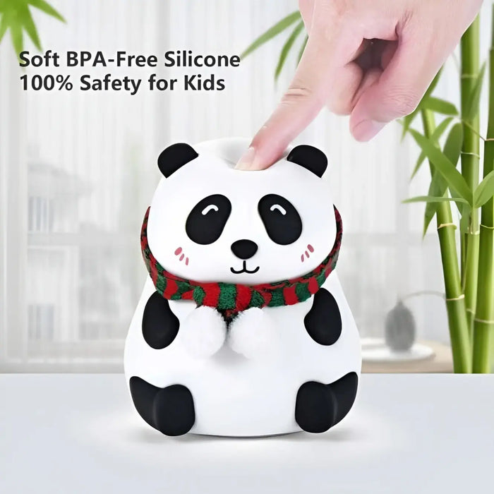 Silicone Panda Touch LED Night Light – Rechargeable Kids Bedside Lamp, Cute Gift for Girls, Boys & Panda Lovers