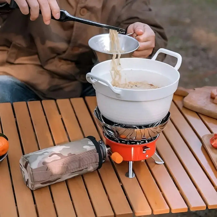 Camping Gas Stove 2800W with Piezo Ignition, Folding Portable Outdoor Cooker for Hiking & Picnic