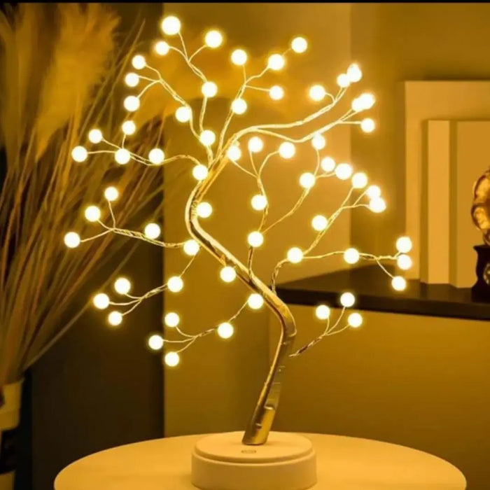 Golden LED Tree Lamp with 36 Lights – Decorative Fairy Bonsai Spirit Tree for Home, Bedroom & Table Décor