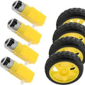 Plastic DC gear motor Dual Shaft BO Motor with Wheel [Pack of 4] for Kids Toy Motor Control Electronic Hobby Kit