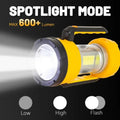 LED Camping Lantern Rechargeable Spotlight Flashlight with Solar Panel