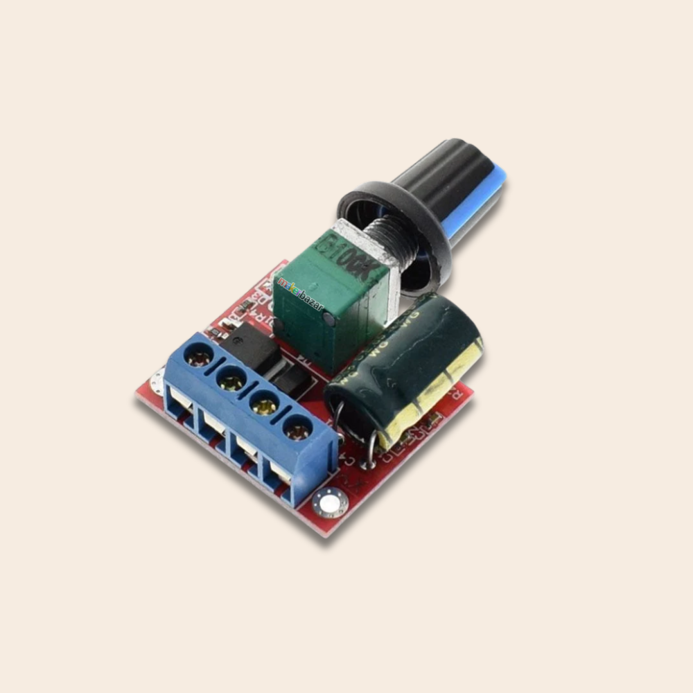 3V–35V 5A PWM DC Motor Speed Regulator with Control Knob