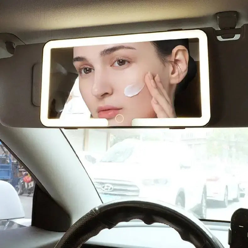 Car Vanity Mirror LED Car Visor Vanity Mirror – Rechargeable Car Makeup Mirror
