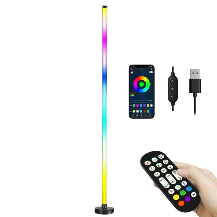 Corner Floor Lamp, RGB LED Corner Lamp with Music Sync, Smart App and Remote Control Color Changing Ambience Light