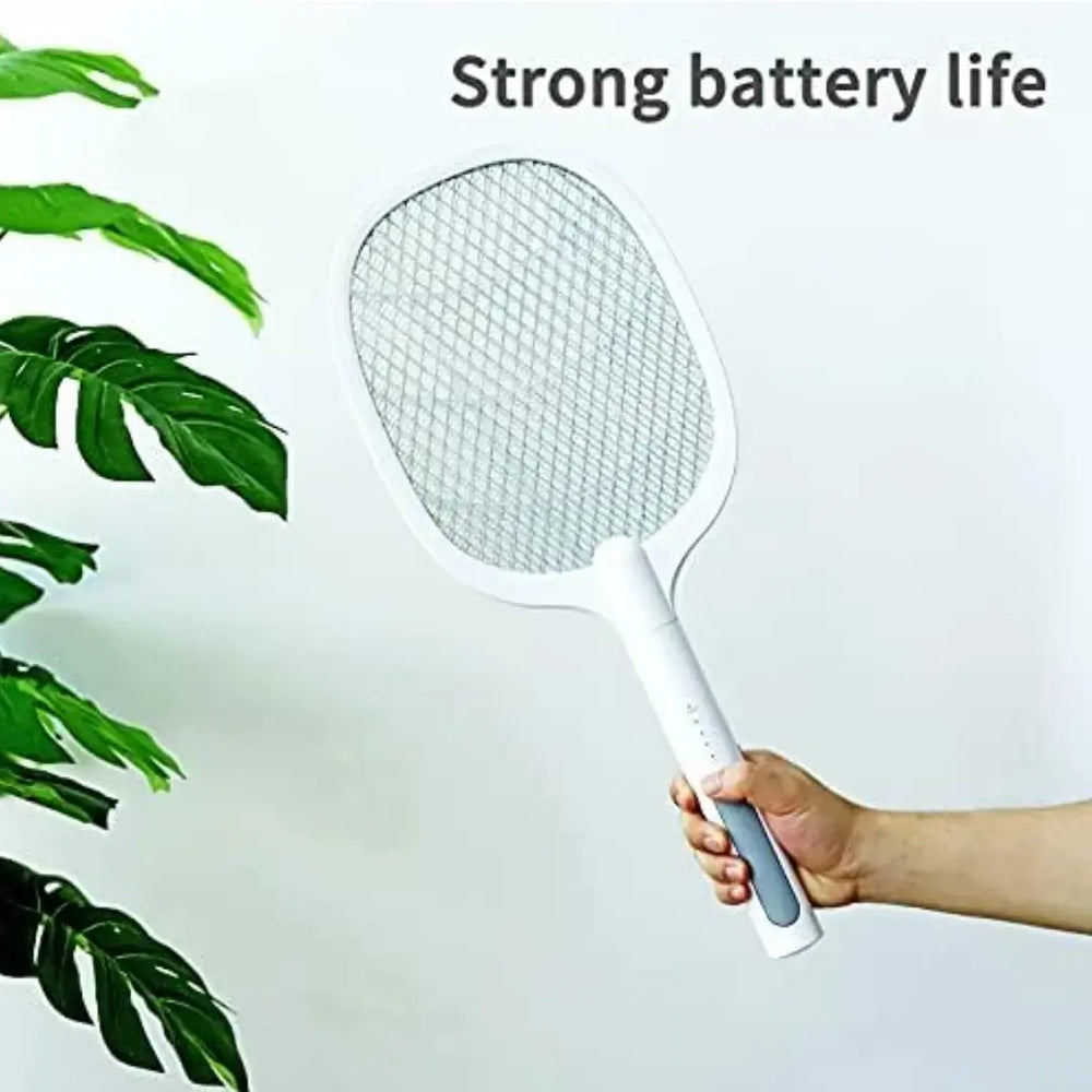 Rechargeable Mosquito Killer Racket | 2-in-1 Electric Fly Swatter with Base & UV Light | USB Powered