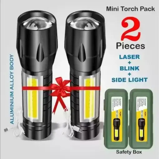 Mini Rechargeable Pocket Rechargeable Torch Light Pack of 2