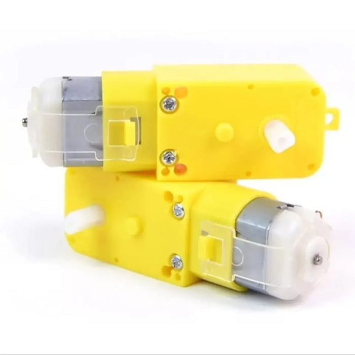 Electronic Spices Dual Shaft 3v Dc Gear Motor 9v Dc Motor Plastic for Toy Cars - Multicolor (Pack of 1)
